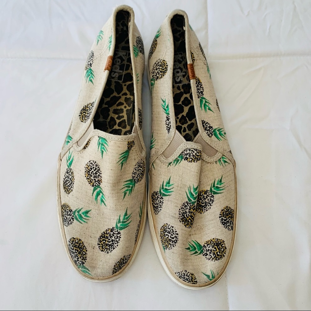 Keds Pineapple Triple Decker Canva Platform Slip On Shoes Size 9.5